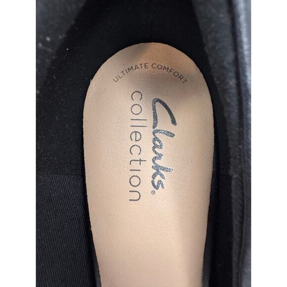 Clarks Linvale Jerica Black Leather Kitten Heel Pumps Women’s US 7.5 Wide New - Picture 4 of 10